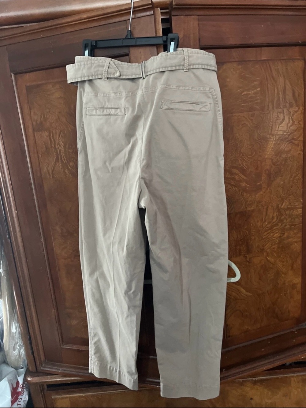 Brunello Cucinelli women’s Cotton twill Pleated belted tapered trousers 42/6 - Picture 4 of 7